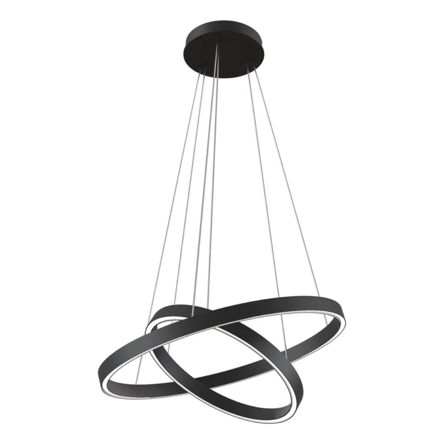 Maytoni MOD058PL-L55B3K - LED ljuskrona med textilsladd RIM LED/61W/230V 3000K diameter 60 cm svart