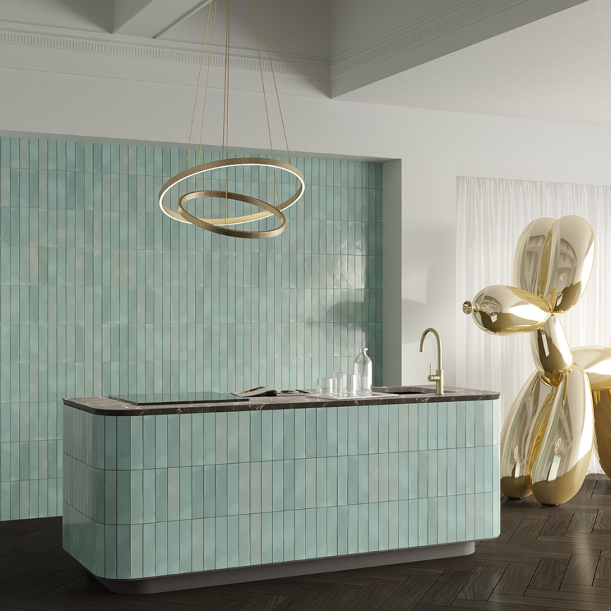 Maytoni MOD058PL-L55BS3K - LED ljuskrona med textilsladd RIM LED/61W/230V 3000K diameter 60 cm guld