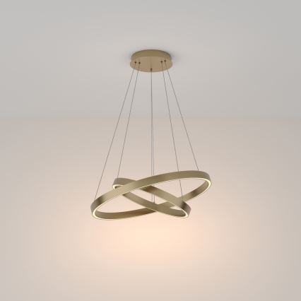 Maytoni MOD058PL-L55BS3K - LED ljuskrona med textilsladd RIM LED/61W/230V 3000K diameter 60 cm guld