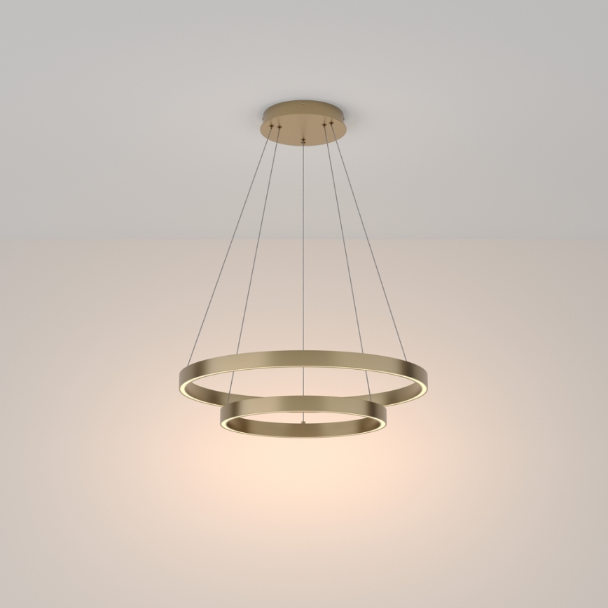 Maytoni MOD058PL-L55BS3K - LED ljuskrona med textilsladd RIM LED/61W/230V 3000K diameter 60 cm guld