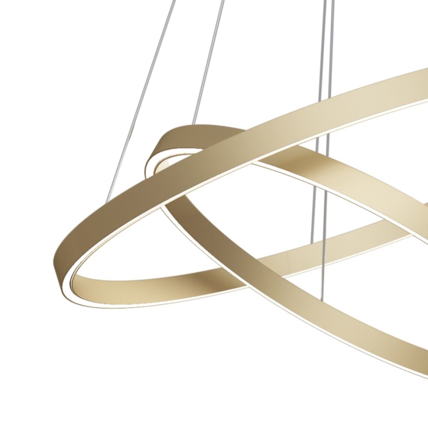 Maytoni MOD058PL-L55BS3K - LED ljuskrona med textilsladd RIM LED/61W/230V 3000K diameter 60 cm guld