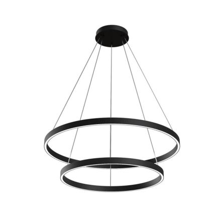 Maytoni MOD058PL-L74B3K - LED ljuskrona med textilsladd RIM LED/88W/230V 3000K diameter 80 cm svart