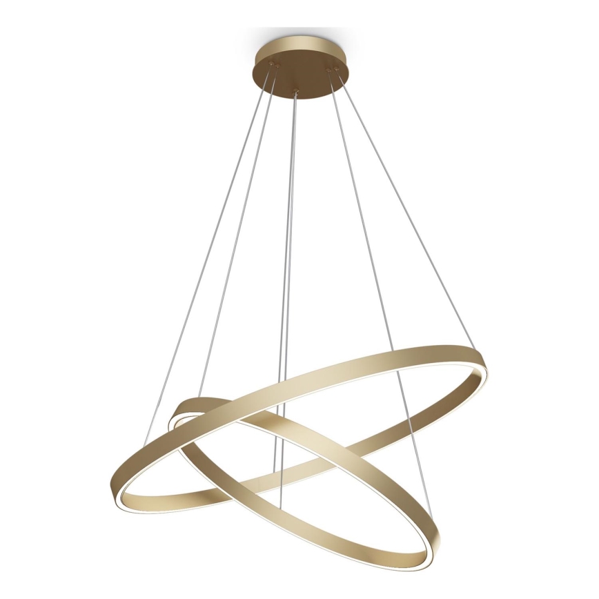 Maytoni MOD058PL-L74BS3K - LED ljuskrona med textilsladd RIM LED/88W/230V 3000K diameter 80 cm guld