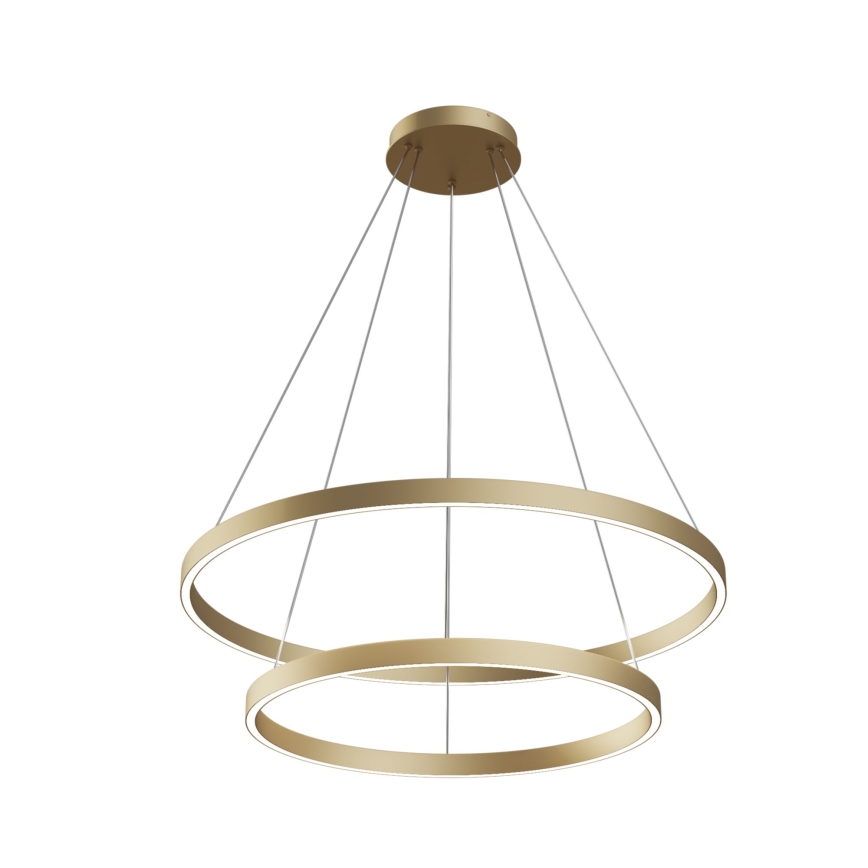 Maytoni MOD058PL-L74BS3K - LED ljuskrona med textilsladd RIM LED/88W/230V 3000K diameter 80 cm guld