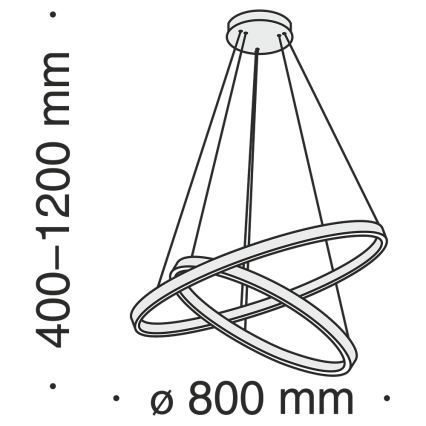Maytoni MOD058PL-L74BS3K - LED ljuskrona med textilsladd RIM LED/88W/230V 3000K diameter 80 cm guld