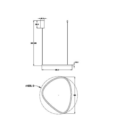 Maytoni MOD072PL-L28BS3K1 - LED ljuskrona med textilsladd GLINT LED/24W/230V guld diameter 60 cm