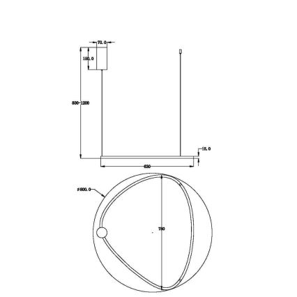 Maytoni MOD072PL-L36BSK1 - LED ljuskrona med textilsladd GLINT LED/36W/230V guld diameter 80 cm