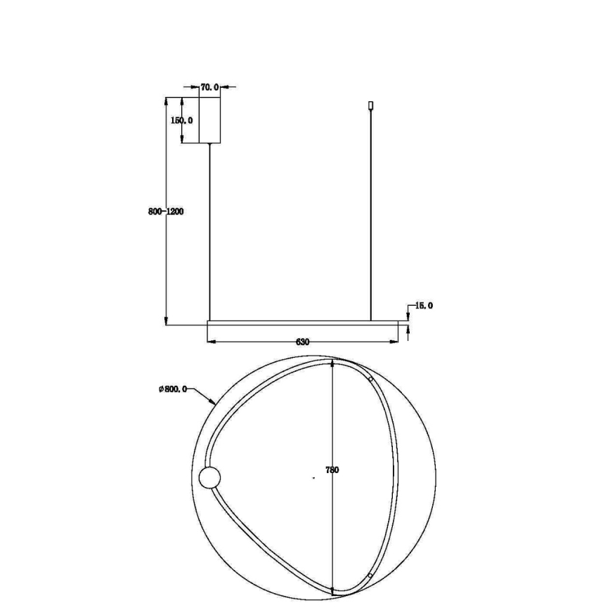 Maytoni MOD072PL-L36BSK1 - LED ljuskrona med textilsladd GLINT LED/36W/230V guld diameter 80 cm