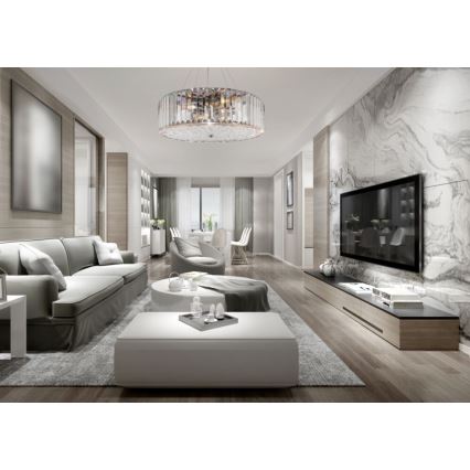 Maytoni MOD080CL-06CH - Ljuskrona med textilsladd RECINTO 6xE27/60W/230V