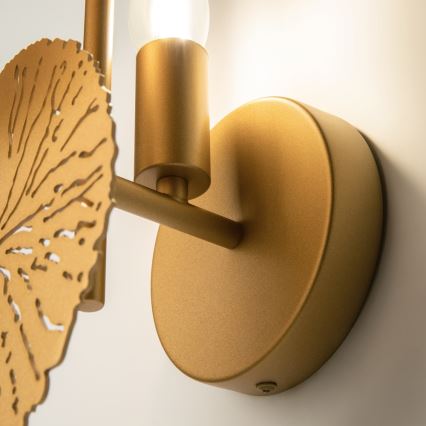 Maytoni MOD082WL-01G - Vägglampa LOVETANN 1xE14/40W/230V guld