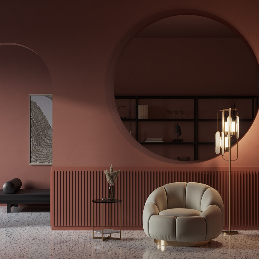 Maytoni MOD099FL-02G - Golvlampa MARMO 2xG9/40W/230V