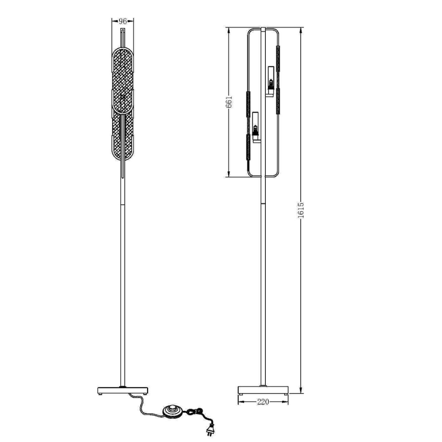 Maytoni MOD099FL-02G - Golvlampa MARMO 2xG9/40W/230V