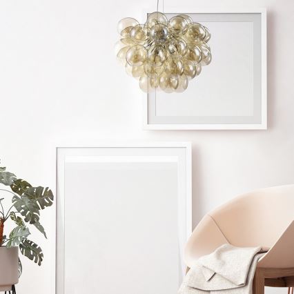 Maytoni MOD112-08-G - Ljuskrona med textilsladd BALBO 8xG9/28W/230V guld