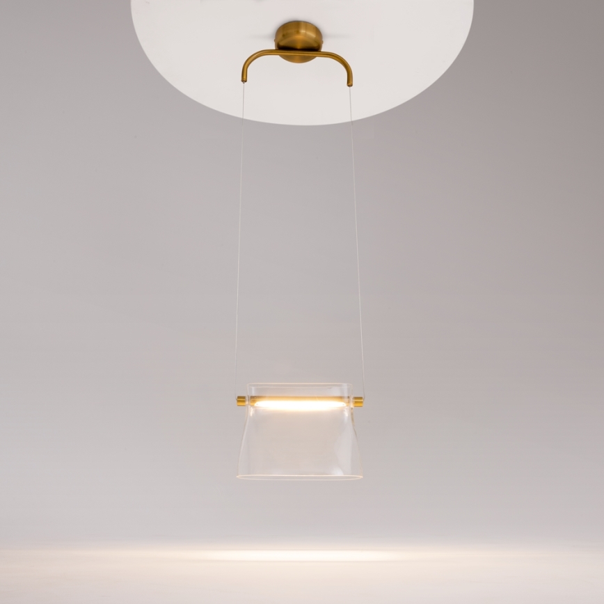 Maytoni MOD170PL-L8BS3K - LED ljuskrona med textilsladd CABARET LED/8W/230V guld