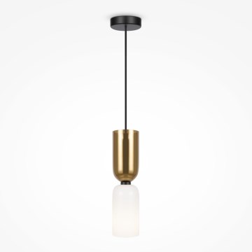Maytoni MOD177PL-01G - Ljuskrona med textilsladd MEMORY 1xE14/40W/230V guld/vit