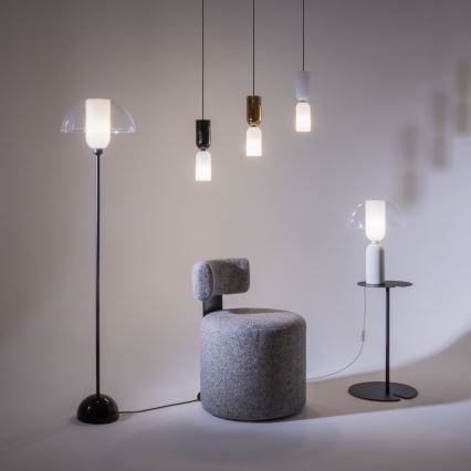 Maytoni MOD177PL-01G - Ljuskrona med textilsladd MEMORY 1xE14/40W/230V guld/vit