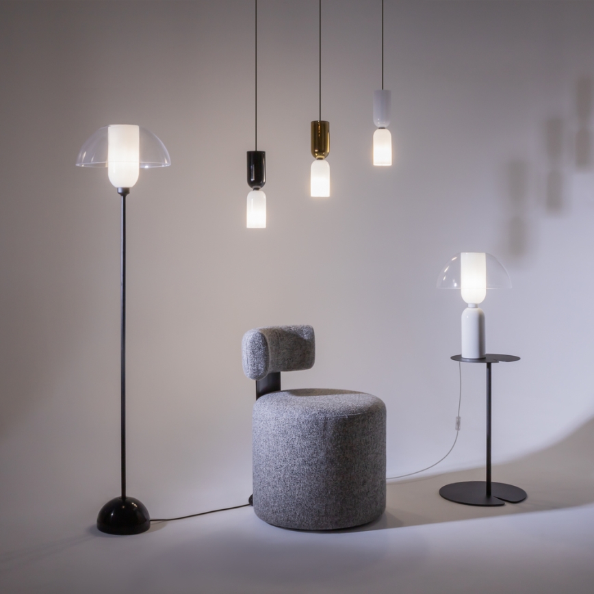 Maytoni MOD177PL-01G - Ljuskrona med textilsladd MEMORY 1xE14/40W/230V guld/vit