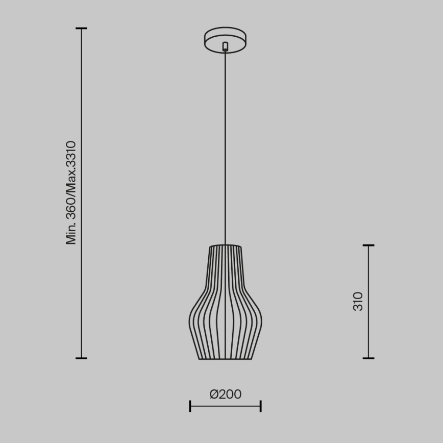 Maytoni MOD191PL-01W - Ljuskrona med textilsladd ROOTS 1xE27/40W/230V diameter 20 cm beige