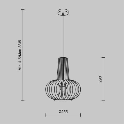 Maytoni MOD193PL-01W - Ljuskrona med textilsladd ROOTS 1xE27/40W/230V diameter 22,5 cm beige