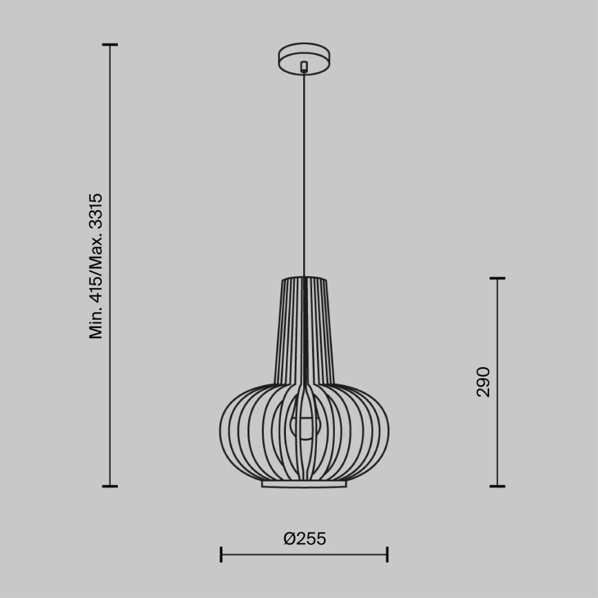 Maytoni MOD193PL-01W - Ljuskrona med textilsladd ROOTS 1xE27/40W/230V diameter 22,5 cm beige