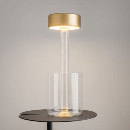 Maytoni MOD229TL-L3G3K1 - LED Ljusreglerad uppladdningsbar bärbar bordslampa LED/3W/5V 2200-4000K guld/genomskinlig