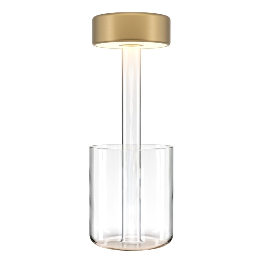 Maytoni MOD229TL-L3G3K1 - LED Ljusreglerad uppladdningsbar bärbar bordslampa LED/3W/5V 2200-4000K guld/genomskinlig