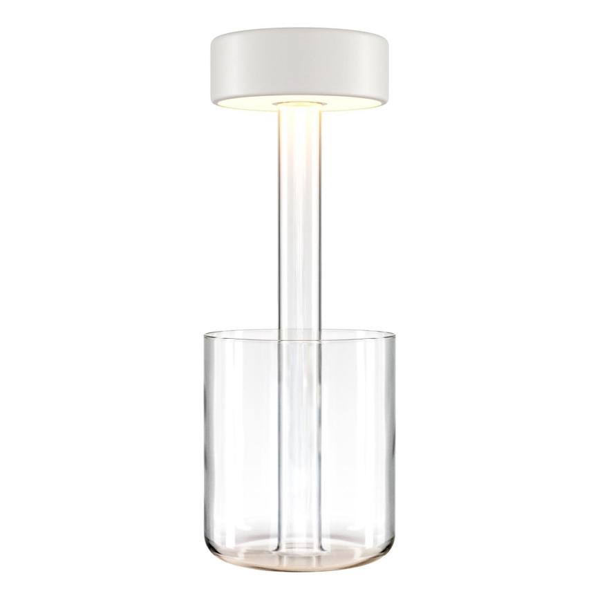 Maytoni MOD229TL-L3W3K1 - LED dimbar uppladdningsbar bärbar bordslampa LED/3W/5V 2200-4000K 2000 mAh vit/klar