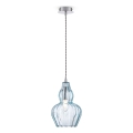 Maytoni MOD238-PL-01-BL - Ljuskrona med textilsladd EUSTOMA 1xE14/40W/230V blå
