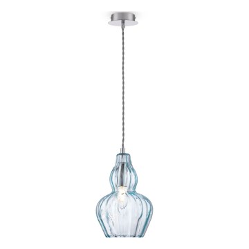Maytoni MOD238-PL-01-BL - Ljuskrona med textilsladd EUSTOMA 1xE14/40W/230V blå