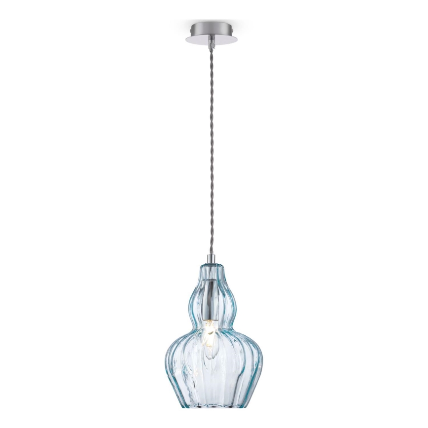 Maytoni MOD238-PL-01-BL - Ljuskrona med textilsladd EUSTOMA 1xE14/40W/230V blå