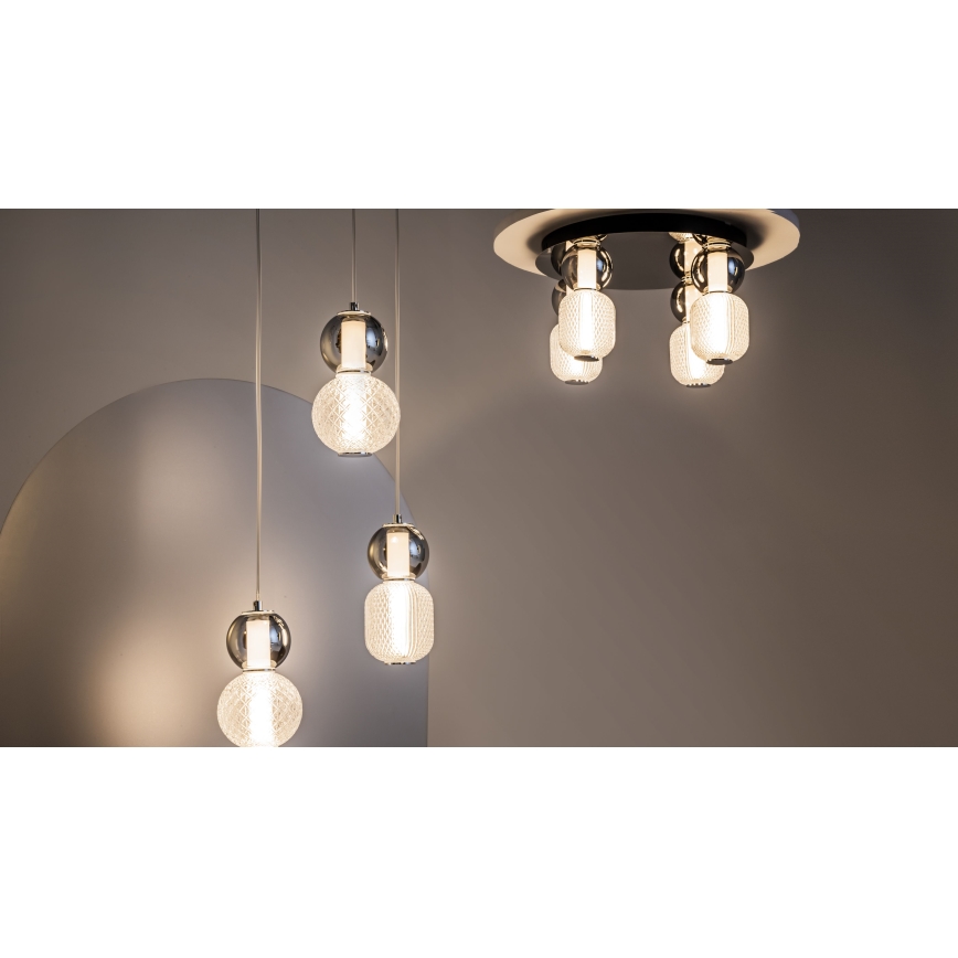 Maytoni MOD273CL-L60CH3K - LED taklampa DROP 4xLED/15W/230V diameter 43 cm skinande krom