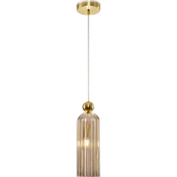Maytoni MOD302PL-01CG - Ljuskrona med textilsladd ANTIC 1xE14/40W/230V guld/beige