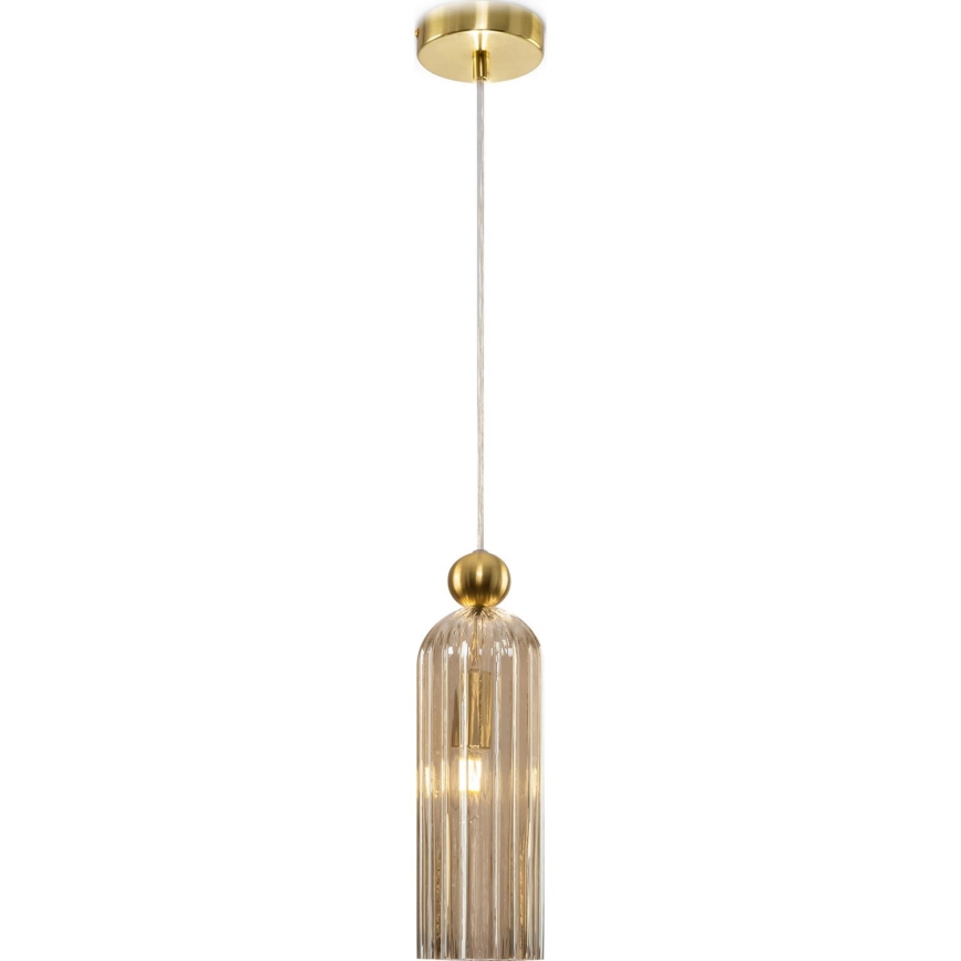 Maytoni MOD302PL-01CG - Ljuskrona med textilsladd ANTIC 1xE14/40W/230V guld/beige