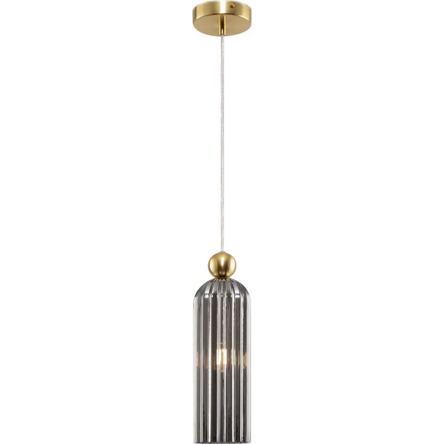 Maytoni MOD302PL-01GR - Ljuskrona med textilsladd ANTIC 1xE14/40W/230V guld/grå