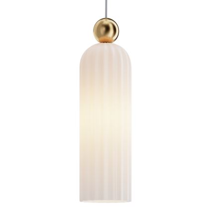 Maytoni MOD302PL-01W - Ljuskrona med textilsladd ANTIC 1xE14/40W/230V guld/vit