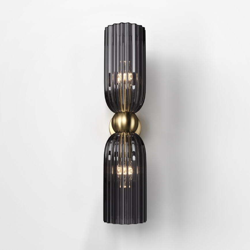 Maytoni MOD302WL-02GR - Vägglampa ANTIC 2xE14/40W/230V guld/grå