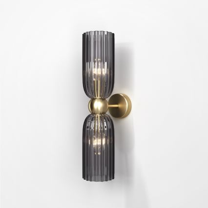 Maytoni MOD302WL-02GR - Vägglampa ANTIC 2xE14/40W/230V guld/grå