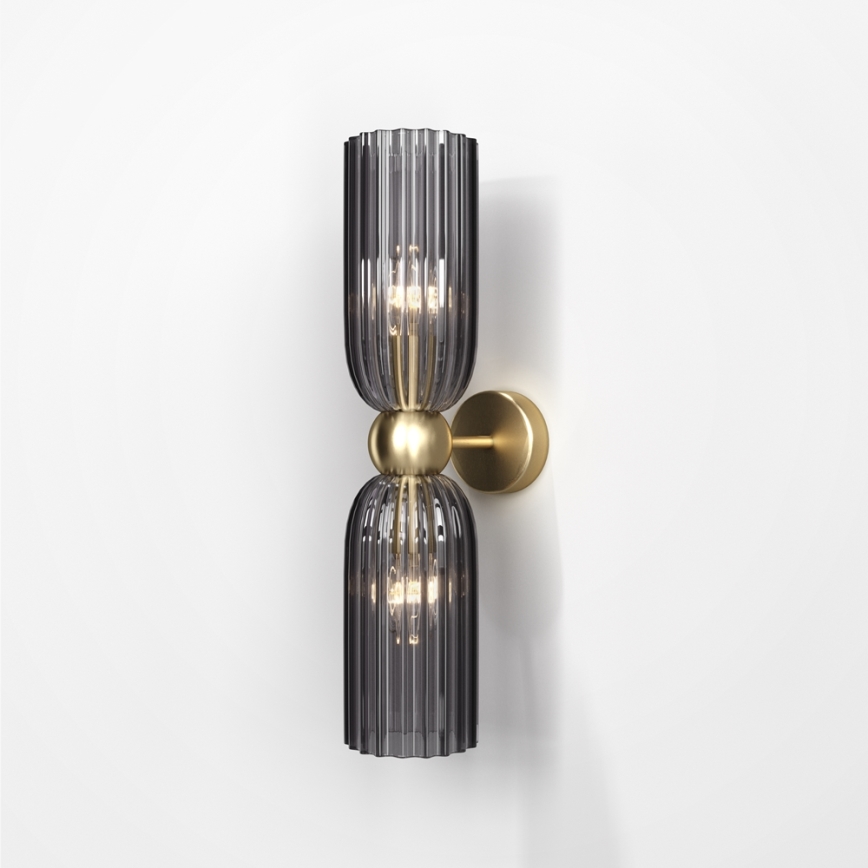 Maytoni MOD302WL-02GR - Vägglampa ANTIC 2xE14/40W/230V guld/grå