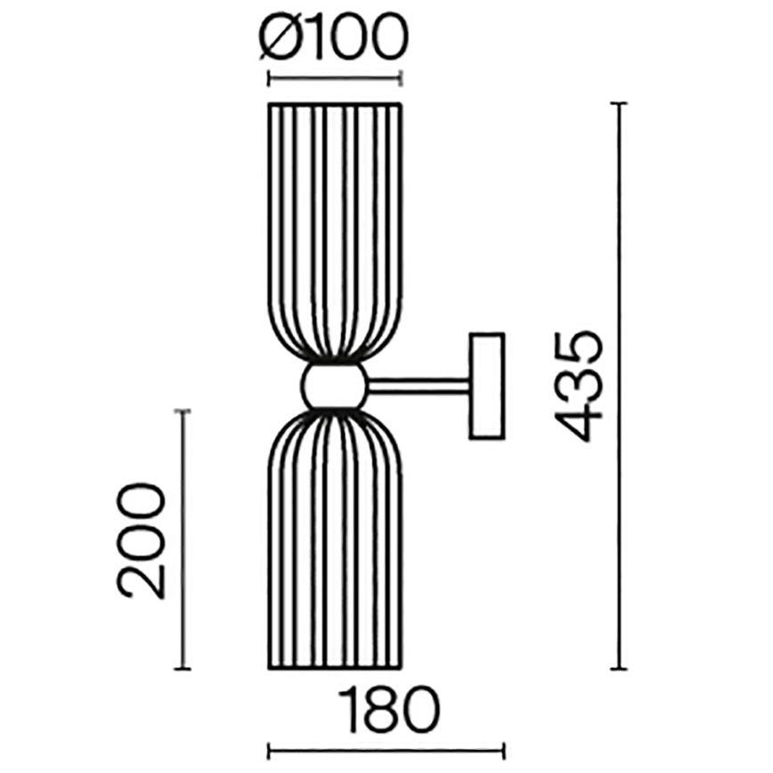 Maytoni MOD302WL-02GR - Vägglampa ANTIC 2xE14/40W/230V guld/grå