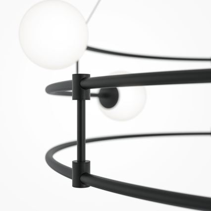 Maytoni MOD317PL-06B - Ljuskrona med textilsladd BALANCE 6xG9/40W/230V svart