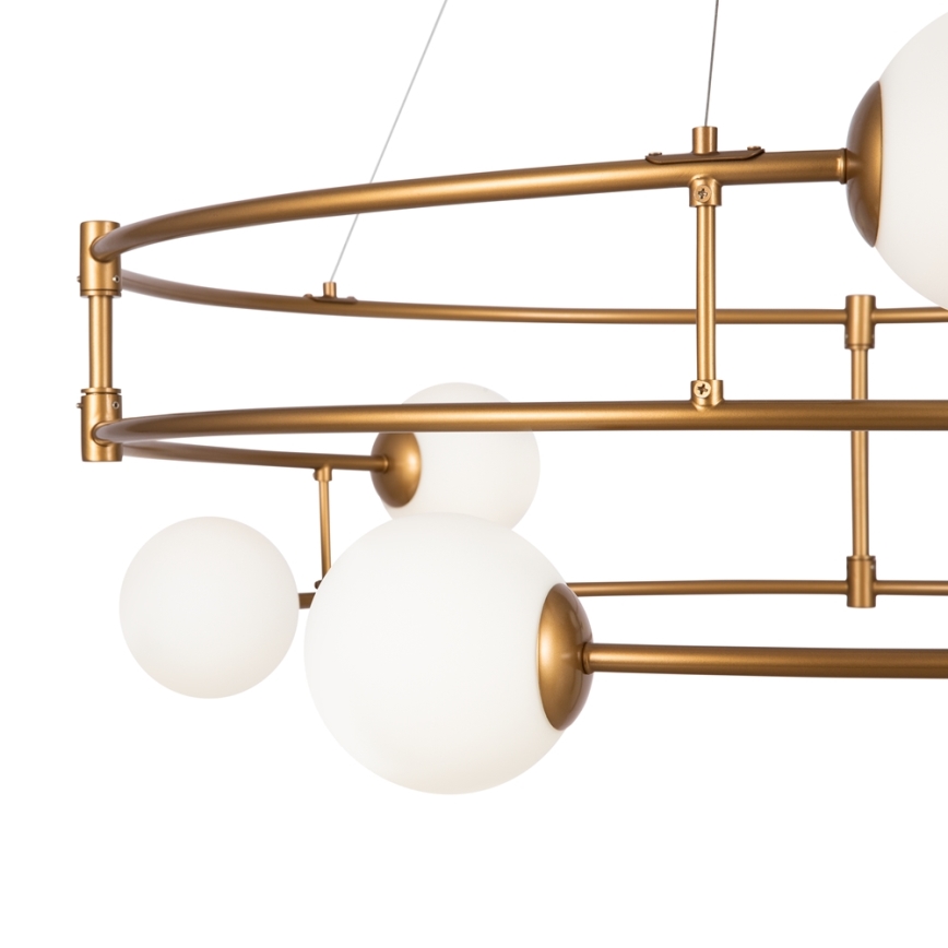 Maytoni MOD317PL-06G - Ljuskrona med textilsladd BALANCE 6xG9/40W/230V koppar