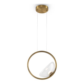 Maytoni MOD327PL-L5BS3K - LED ljuskrona med textilsladd LUNARE LED/5W/230V guld