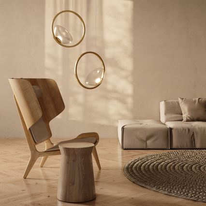 Maytoni MOD327PL-L5BS3K - LED ljuskrona med textilsladd LUNARE LED/5W/230V guld