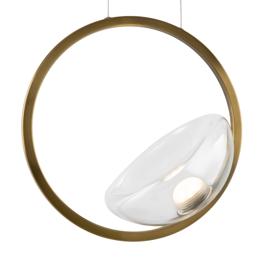 Maytoni MOD327PL-L5BS3K - LED ljuskrona med textilsladd LUNARE LED/5W/230V guld