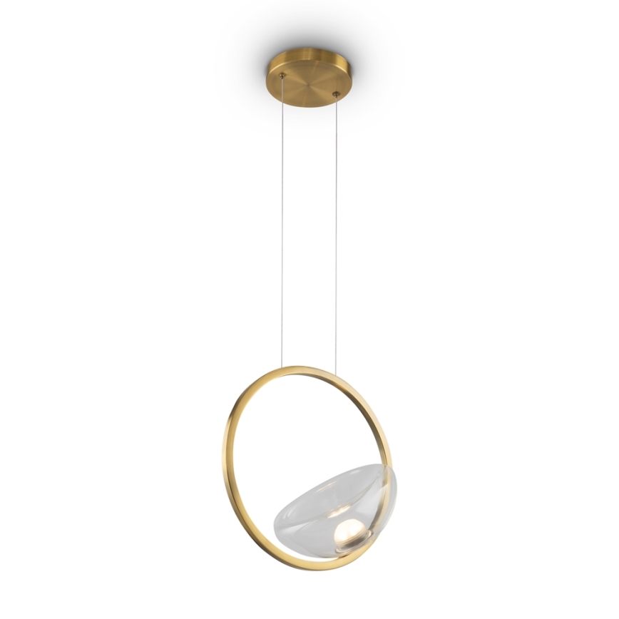 Maytoni MOD327PL-L5BS3K - LED ljuskrona med textilsladd LUNARE LED/5W/230V guld