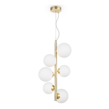 Maytoni MOD545PL-06BS - Ljuskrona med textilsladd DALLAS 6xG9/28W/230V guld