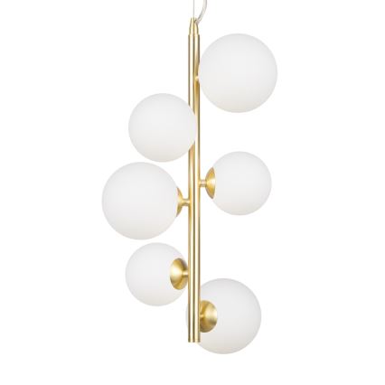 Maytoni MOD545PL-06BS - Ljuskrona med textilsladd DALLAS 6xG9/28W/230V guld