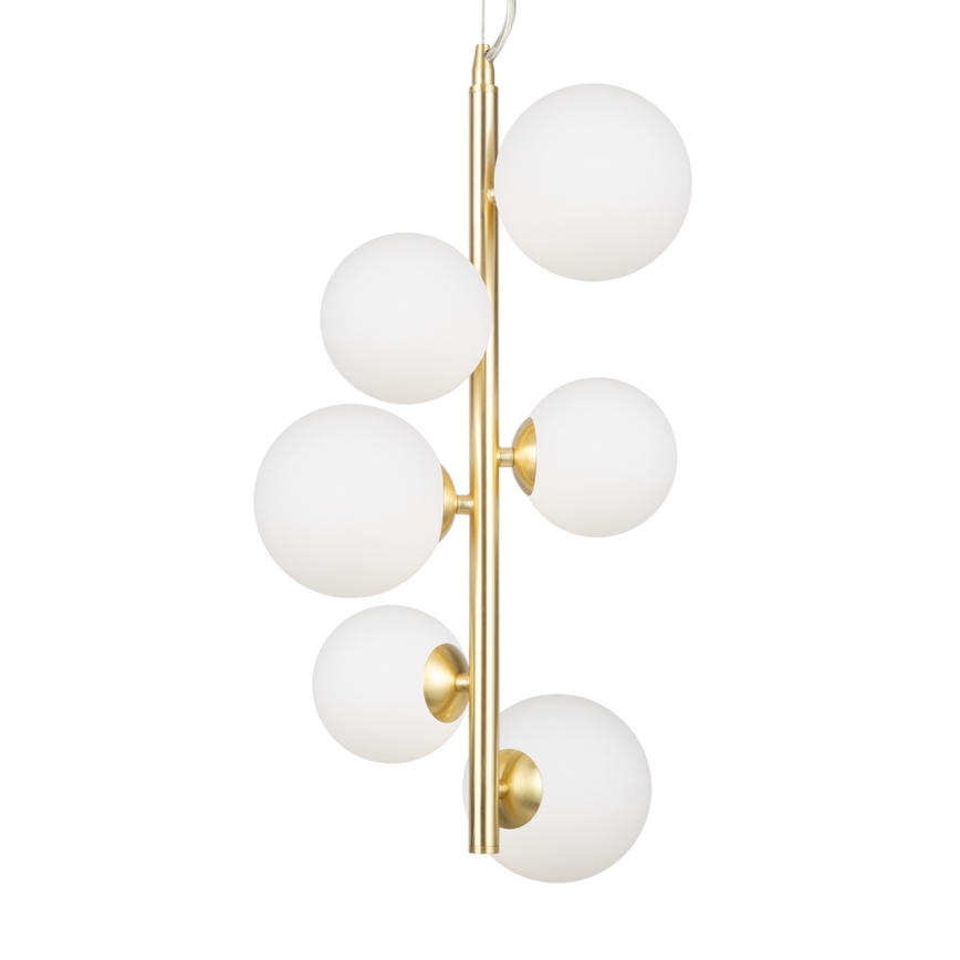 Maytoni MOD545PL-06BS - Ljuskrona med textilsladd DALLAS 6xG9/28W/230V guld