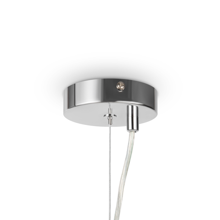 Maytoni MOD545PL-06CH - Ljuskrona med textilsladd DALLAS 6xG9/28W/230V skinande krom