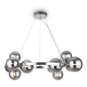 Maytoni MOD545PL-11CH - Ljuskrona med textilsladd DALLAS 11xG9/28W/230V krom